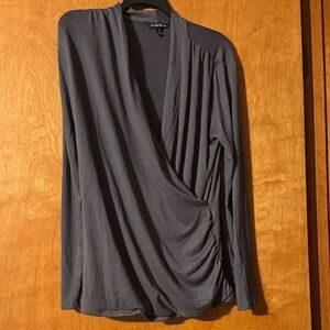 Banana Republic Charcoal Women's Wrap Blouse